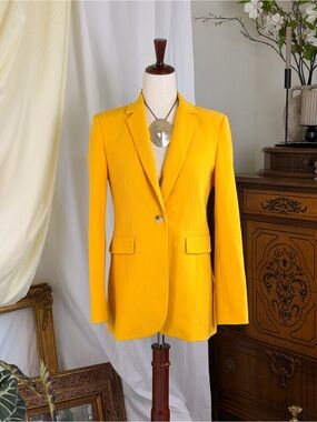 Zara Bright Yellow Tailored Blazer – Corporate Office Color Block Like New Chic